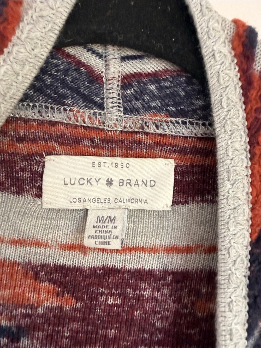 Lucky Brand Rust Multi Patterned Open-Front Cardigan - Picture 4 of 7